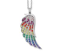 Engelsrufer Collar de plata 925 para mujer con alas con circonitas multicolor, ERN-WING-ZIM