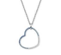 Engelsrufer Collar de plata de ley 925 con forma de corazón de océano, color azul y plata de ley 925, con circonitas, cierre de mosquetón, longitud:, 44 cm, Plata esterlina, Circonia cúbica