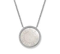 Engelsrufer Collar para mujer de plata de ley con brújula colgante de nácar, cierre de mosquetón, ajustable en tres longitudes, sin níquel, 42 cm, Plata esterlina, No es una piedra preciosa
