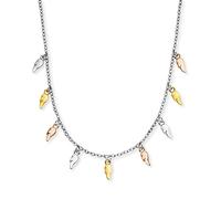 Engelsrufer Collar para mujer de plata de ley con nueve alas flotantes tricolor, cierre de mosquetón, ajustable en dos longitudes, sin níquel, 40 cm, Plata esterlina, No es una piedra preciosa