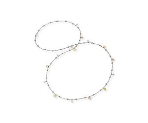 Engelsrufer Collar para mujer Little Joy de plata de ley en tricolor con elementos de encanto en plata, oro y oro rosa - Longitud: 80 cm, Länge 80 cm, Plata esterlina, No es una piedra preciosa