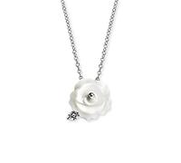 Engelsrufer Collar para mujer Rose Garden de plata de ley con colgante de rosas, cierre de mosquetón, ajustable en dos longitudes, sin níquel, 40 cm, Plata esterlina, No es una piedra preciosa