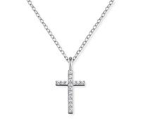 Engelsrufer Cruz collar con colgante para las mujeres 925-plata con 16 blanco Zirconia longitud 38 cm y 4 cm