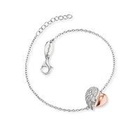 Engelsrufer ERB-LILHEARTWING-BIR - Pulsera de mujer de plata 925 con corazón y alas bicolor y circonitas