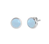Engelsrufer ERE-BA-ST - Pendientes para mujer con piedra preciosa de ágata azul, de plata de ley 925, cierre de poussette, diámetro de 10 mm