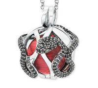Engelsrufer ERN-25-EDEN-XS-ZIB - Collar de plata de ley con colgante de bola de armonía y circonitas rojas, cierre de mosquetón, sin níquel, tamaño: 60 + 5 + 5 cm, color plateado, 50cm, Plata