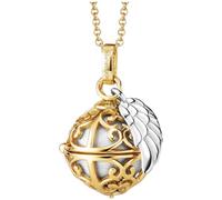 Engelsrufer ERN-ER23-20-XS-G - Collar para mujer de plata de ley con colgante de bola de sonido dorado en la talla XS con bola de perla, cierre de mosquetón, sin níquel, tamaño: 45 + 5 cm, 50cm, Plata