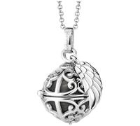 Engelsrufer ERN-ER23-27-XS - Collar de plata de ley con colgante de bola de armonía en la talla XS con esfera gris perla, cierre de mosquetón, sin níquel, tamaño: 45 + 5 cm, 50cm, Plata esterlina, No