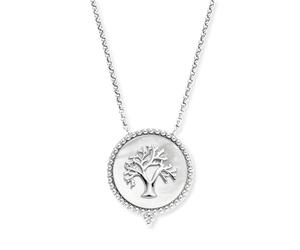Engelsrufer ERN-LILTREE-PE - Collar para mujer de plata de ley con medallón del árbol de la vida en nácar blanco, cierre de mosquetón, sin níquel, tamaño: 42 + 4 + 4 cm, 50cm, Plata esterlina, No es