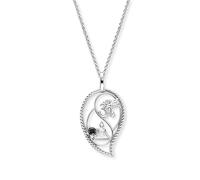 Engelsrufer ERN-YIYADROP-19-ZI - Collar para mujer de plata de ley con colgante de gota de Yin Yang - engastado con circonitas - ajustable en tres longitudes - Longitud: 42 + 4 + 4 cm