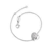 Engelsrufer Heartwing pulsera para mujeres Zirconia blanco plata esterlina 925 longitud 16 cm (6,30") + 2 cm (0.79")