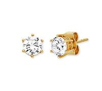 Engelsrufer Keep it so simple Pendientes de mujer Shiny de plata de ley con circonitas, sin níquel, 6mm, Plata de ley, Circonia cúbica