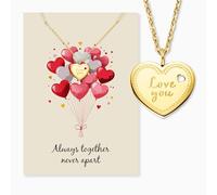 Engelsrufer Love You - Tarjeta de felicitación con collar de acero inoxidable dorado - Romántico set de regalo - Tarjeta de alta calidad con collar dorado para ella