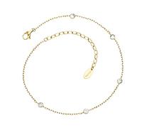Engelsrufer Moonlight - Tobillera para mujer, acero inoxidable, oro IP, colgante de circonita, 22 + 5 cm, ajustable, elegante joya de verano