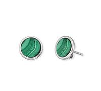 Engelsrufer Pendientes de aro para mujer de plata de ley con colgante de piedra de estraza - cierre de cierre -, Durchmesser 10 mm, Plata, malaquita