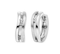 Engelsrufer Pendientes de aro Xena de filigrane Keep it tan simple para mujer, de plata de ley, con circonitas blancas, cierre de clip, sin níquel, tamaño: 16 mm, 16mm, Plata de ley, Circonia cúbica