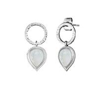 Engelsrufer Pendientes de mujer de plata 925 con piedra lunar 32020113, 10,7 mm, Plata de ley, Piedra de luna
