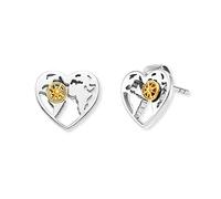 Engelsrufer Pendientes para mujer Aloha de plata de ley con mapa del mundo y rosa de los vientos, bicolor, sin níquel, 10mm, Plata de ley, No es una piedra preciosa