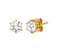 Engelsrufer Keep it so simple Pendientes de mujer Shiny de plata de ley con circonitas, sin níquel, 6mm, Plata de ley, Circonia cúbica