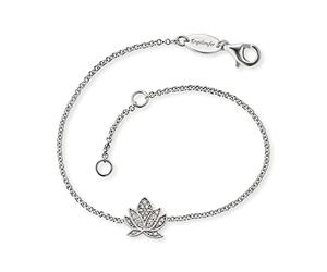 Engelsrufer Pulsera de mujer de plata 925 con flor de loto y circonita blanca ERB-LILLOTUS-ZI, 1, Plata de ley, Cubic Zirconia