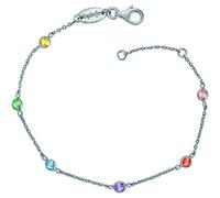 Engelsrufer Pulsera de mujer de plata de ley con circonitas y cierre de mosquetón, ajustable en dos longitudes, sin níquel, apta para alérgicos, 17cm, Plata de ley, Circonita cúbica