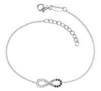 Engelsrufer Pulsera de mujer Infinity de plata de ley con circonitas, cierre de mosquetón, longitud ajustable, sin níquel, tamaño: 17 + 3 cm, 17+3cm, Plata de ley, No es una piedra preciosa