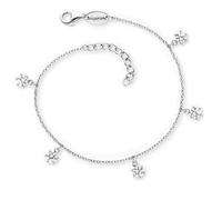 Engelsrufer Pulsera de plata de ley con 5 circonitas y cierre de mosquetón, longitud ajustable, sin níquel, tamaño: 17 + 3 cm, 17+3cm, Plata de ley, Circonita cúbica