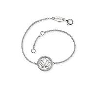 Engelsrufer Pulsera para mujer con colgante de flor de loto, de plata de ley 925, adornada con circonitas cúbicas, cierre de mosquetón, longitud: 19 cm, ERB-Lotus-ZI