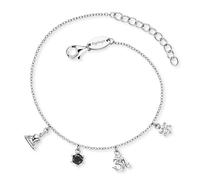 Engelsrufer Pulsera Yin Yang para mujer, de plata de ley, con colgantes y circonitas cúbicas, cierre de mosquetón, longitud ajustable, sin níquel, tamaño: 17 + 3 cm, 17+3cm, Plata de ley, Circonita
