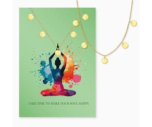 Engelsrufer Tarjeta de felicitación Happy Soul con collar de acero inoxidable dorado - Pequeña atención con gran significado - Tarjeta y joyas para ella