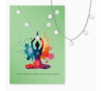 Engelsrufer Tarjeta de felicitación Happy Soul con collar de acero inoxidable plateado - Regalo para personas de corazón - Tarjeta con mensaje positivo y cadena