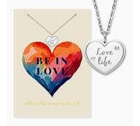 Engelsrufer Tarjeta de felicitación Love con collar de acero inoxidable y plata - Regalo para mujeres - Tarjeta emocional con joyas - mostrar amor con estilo