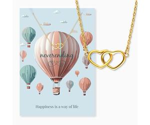 Engelsrufer Tarjeta de felicitación Neverending con collar de acero inoxidable y oro - símbolo del infinito - Set de regalo personal con joyas
