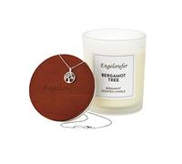 Engelsrufer Vela perfumada de bergamota con collar y colgante con símbolo del árbol de la vida, tiempo de combustión aprox. 35 horas, vegano, 100% cera de soja, libre de sustancias nocivas