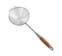 ENGENDER Colador con Mango Espumadera de Cocina Cuchara Servir ranurada Acero Inoxidable Espumadera Profesional con Mango Madera Resistente al Calor Utensilio Colador Cucharón 18.1 Pulgadas