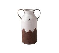 ENGENDER Jarrones para Arreglo Jarrón de cerámica Doble asa, Estilo Retro, 1800 ml, for decoración Mesa Entrada, con Ligeros Defectos Decorativo Florero