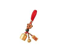 ENGENDER Llavero de Coche Llavero de latón Puro for Coche, Colgante Caoba for Hombre, decoración Llavero Mochila Tejida a Mano(B)