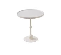 ENGENDER Mesa Auxiliar Mesa de Centro Cristal for sofá, Mesa salón compacta for Apartamentos pequeños, mesita Noche Blanca Sencilla, Estilo Crema Esquinero para Sala