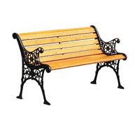 ENGENDER Patio Garden Bench Banco De Patio Al Aire Libre, Jardín Madera con Estructura Hierro Fundido, Reposabrazos Tallado, Exterior Parque Duradero For, Trasero(150CM)