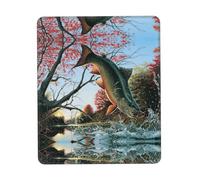 ENGhjes Alfombrilla de ratón grande para juegos con diseño de pez volador con bordes cosidos, base de goma natural antideslizante duradera