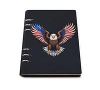 ENGhjes American Eagle Soaring Proud - Cuaderno de escritura recargable, tamaño A5, se coloca plano a 180° para notas de reuniones, planificador diario
