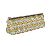 ENGhjes Candy Land - Estuche de cuero con estampado de tierra para lápices, bonito estuche con cremallera, bolsa de papelería para niños y niñas, regalos de vuelta a la escuela, White, Talla única
