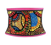 ENGhjes Cintura ajustable con patrón de mosaico azul brillante, soporte de postura, moldea el cuerpo, gimnasio, yoga, correr, fitness, adelgazamiento