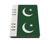 ENGhjes Cuaderno de escritura recargable, tamaño A5, diseño de la bandera de Pakistán, se coloca plano a 180° para notas de reuniones, planificador diario