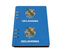 ENGhjes Cuaderno de escritura recargable, tamaño A5, diseño de la bandera del estado de Oklahoma, se coloca plano a 180° para notas de reuniones, planificador diario
