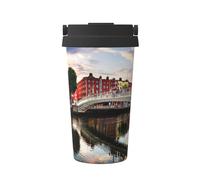 ENGhjes Dublin Irlanda Ha Penny Bridge - Taza de café de viaje informal para café caliente y frío, vaso de acero inoxidable para casa, oficina, viajes
