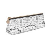 ENGhjes Estuche de cuero con estampado de cálculo de matemáticas G onito estuche con cremallera, bolsa de papelería para niños y niñas, regalos de vuelta a la escuela, White, Talla única, Neceser