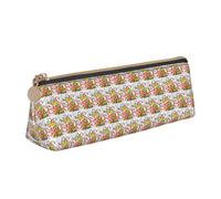 ENGhjes Estuche de cuero con estampado de fondo de dulce caramelo, bonito estuche con cremallera, bolsa de papelería para niños y niñas, regalos de vuelta a la escuela, White, Talla única, Neceser de
