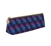 ENGhjes Estuche de cuero con estampado interestelar de Universo con estrellas, galaxia, bonito estuche con cremallera, bolsa de papelería para niños y niñas, regalos de vuelta a la escuela, White