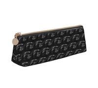 ENGhjes Estuche de piel con estampado de cachorros y perros, bonito estuche con cremallera, bolsa de papelería para niños y niñas, regalos de vuelta a la escuela, White, Talla única, Neceser de